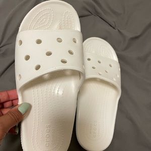 White croc sandals